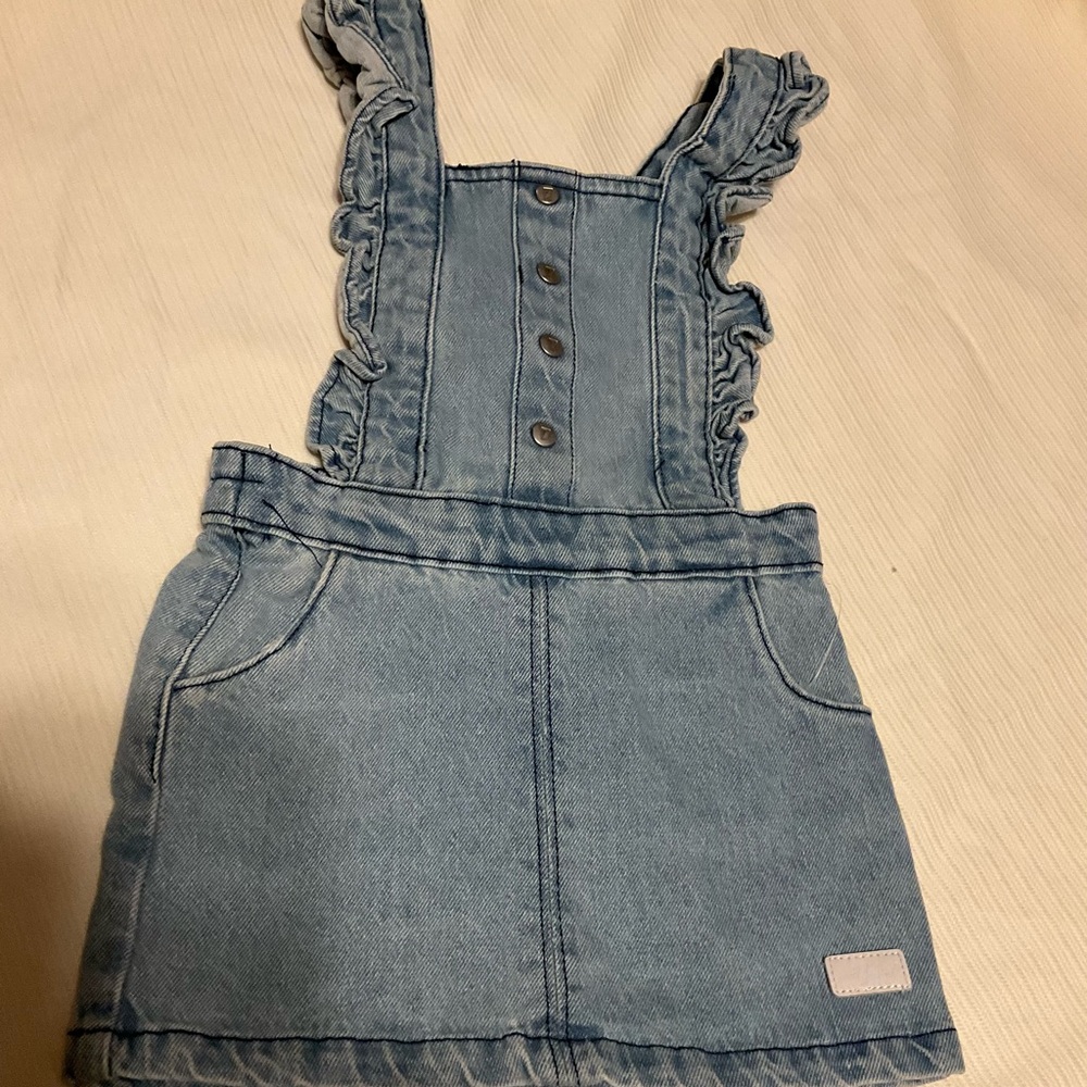 7 For All Mankind Blue Denim Overalls